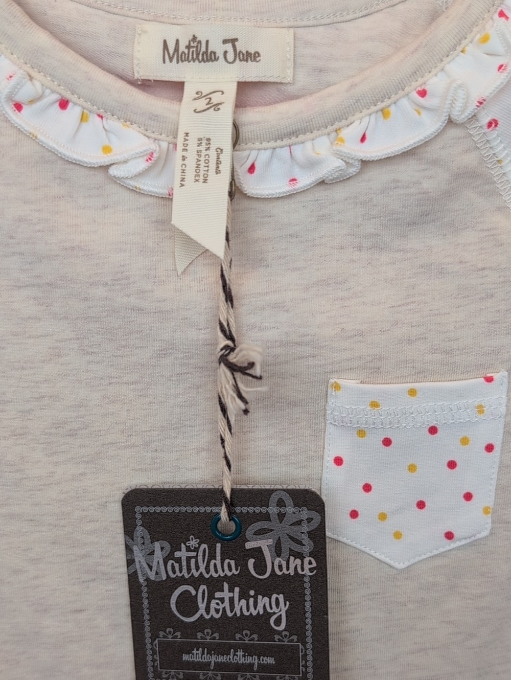 Matilda Jane Polka Dot T Size 2 NWT - Picture 2 of 6